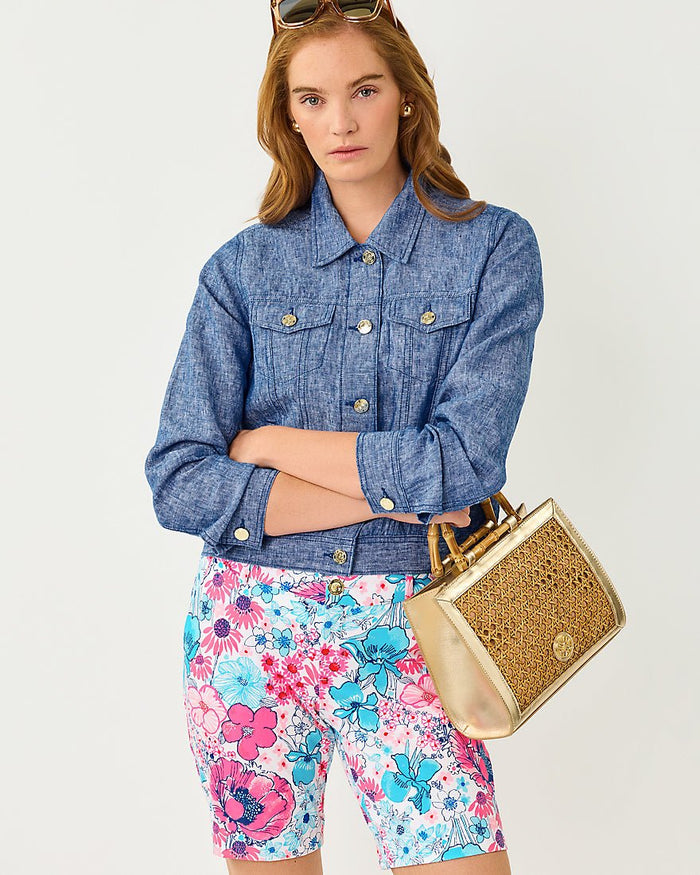 Lilly Pulitzer - Seaspray Linen Jacket - Starlight Navy X Resort White