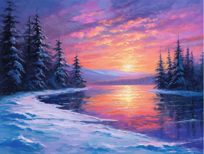 Serene Scene Of A Frozen Lake