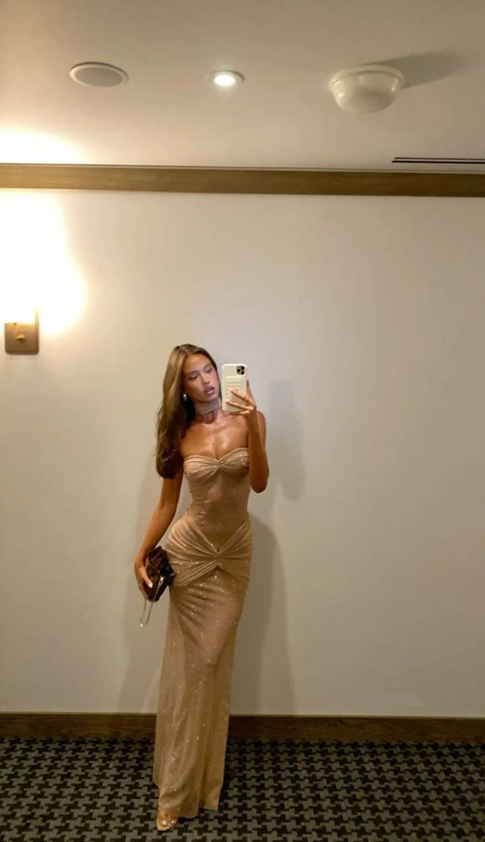 Sexy Sheath Sweetheart Sequin Floor Length Champagne Evening Dress Prom Dresses