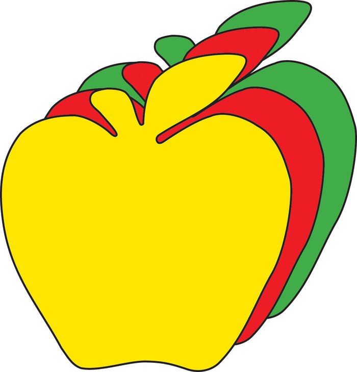Tri-color apple cut-outs for classroom decor and fall crafts