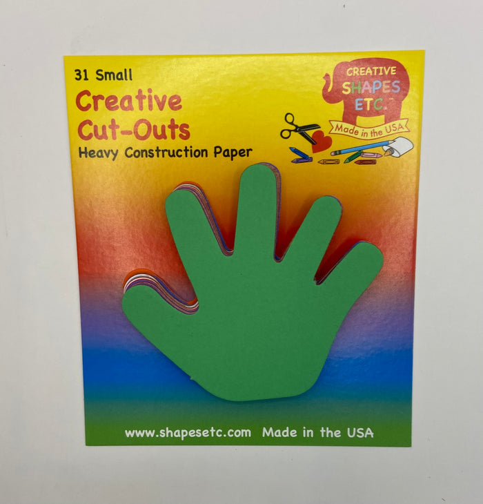 Bright Hand Paper Cut-Outs - 3 Inches - Creative Shapes Etc.