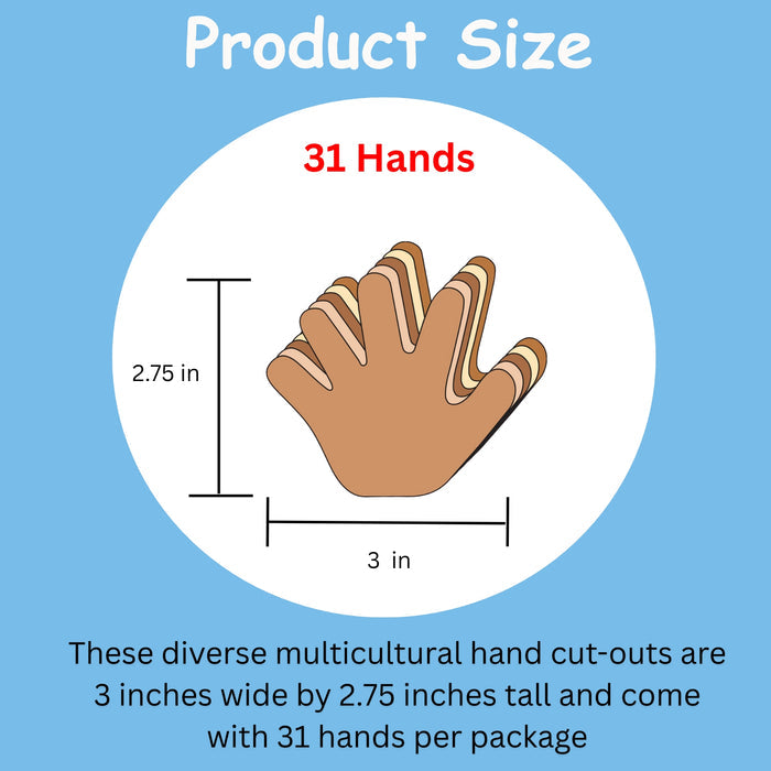 SHAPES ETC. Hand Multicultural Creative Cut-Outs- 3”