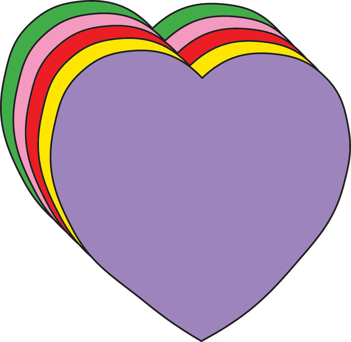 Heart Assorted Color Creative Cut-Outs- 3" - Creative Shapes Etc.