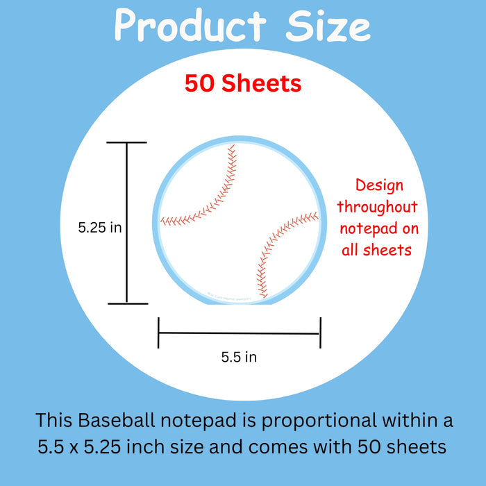 SHAPES ETC. Large Notepad - Baseball