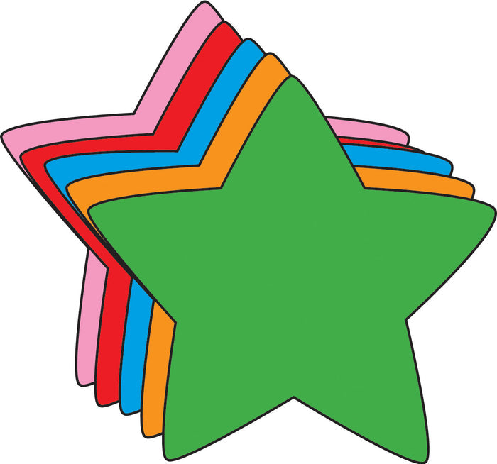 Bright star-shaped cut-outs for classroom displays and art projects