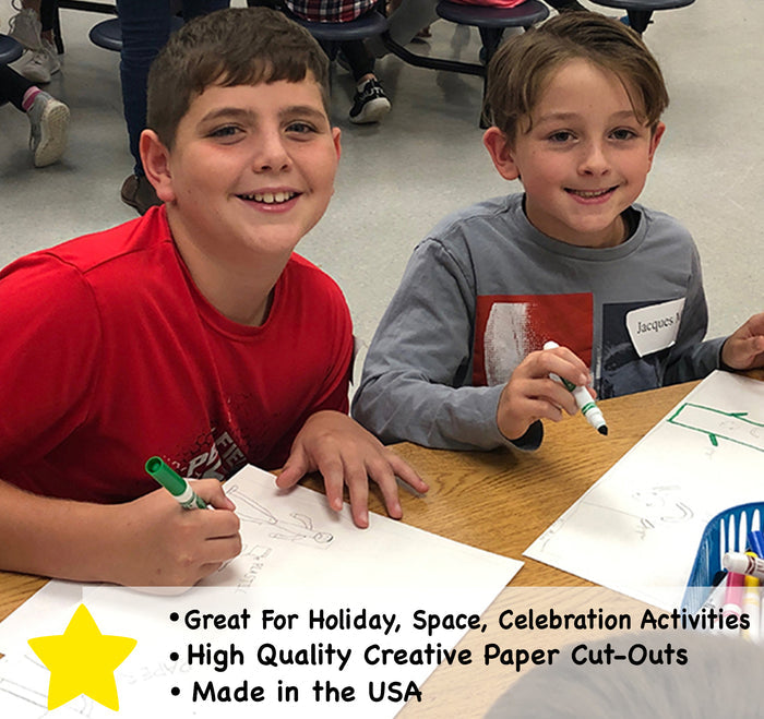 Vibrant star cut-outs enhance learning spaces with fun visuals