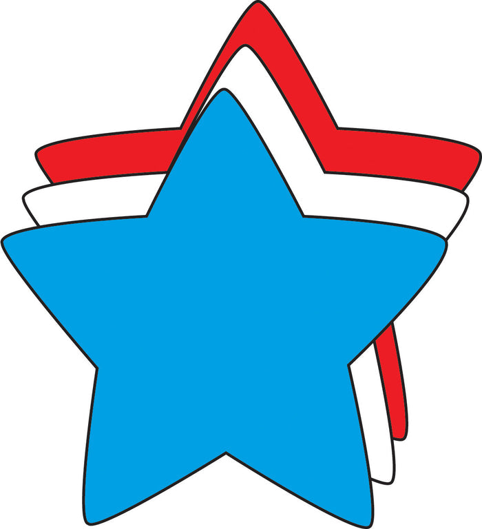 Star Tri-Color Creative Cut-Outs- 3” - Creative Shapes Etc.