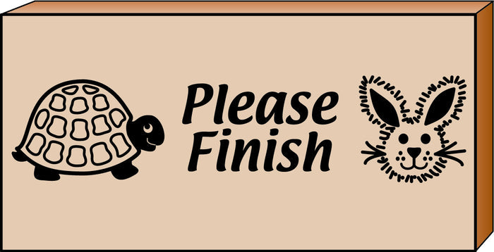 Self inking teacher stamp reminding students to please finish