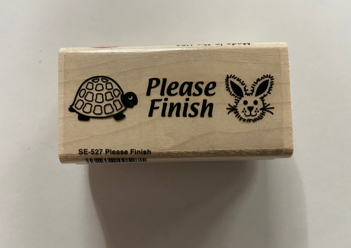 Durable classroom stamp encouraging completion of assigned student work