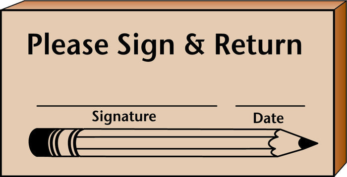 Self-inking teacher stamp for sign and return