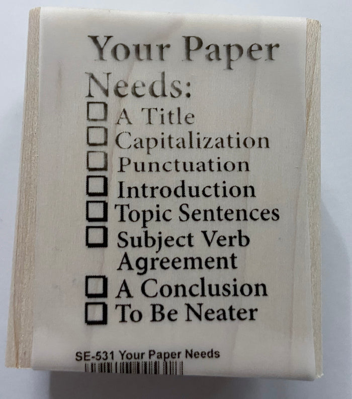Durable teacher stamp for reinforcing good work habits