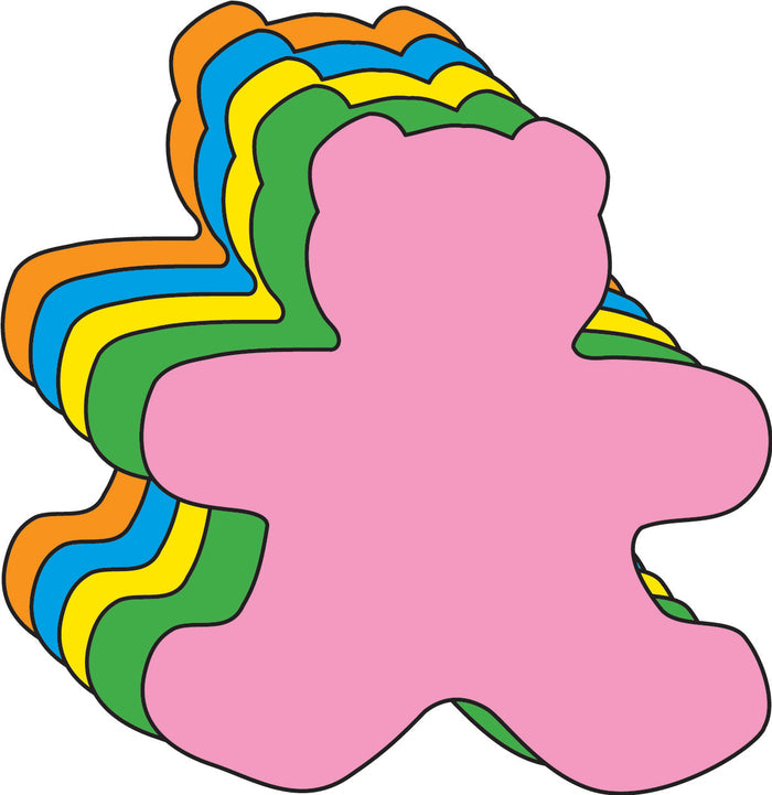 Teddy Bear Assorted Color Cut-Outs- 3” - Creative Shapes Etc.