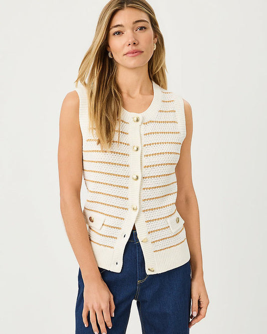 Lilly Pulitzer - Shayna Sweater Vest - Coconut Palm Tree Stripe