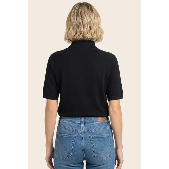 Short Sleeve Turtleneck Sweater