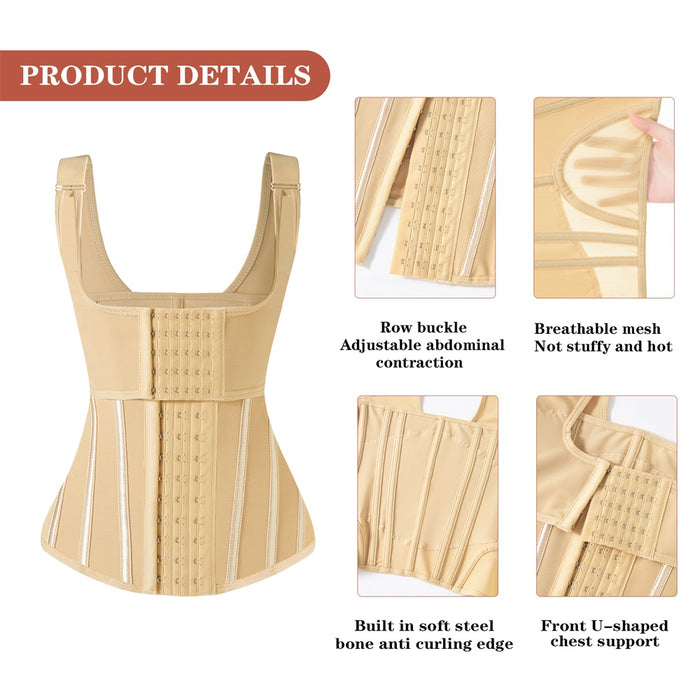 Shoulder Strap Waist Trainer Vest Double Trimmer Tummy Control Shaper Belt