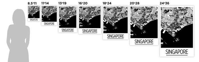Singapore Map Poster - singapore Map Print - Art Deco Series