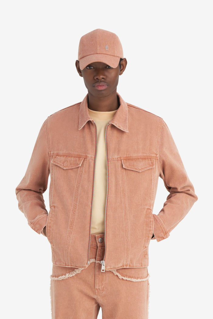 SLIM DENIM JACKET 42 / APRICOT