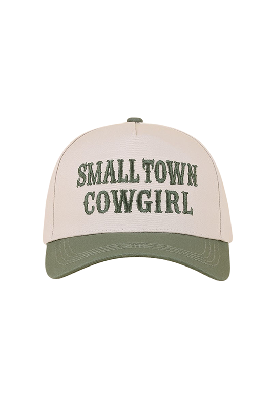 'Small Town Cowgirl" Ball Cap-Forest-Cute-Trendy-Shop-Womens-Boutique-Clothing-Store