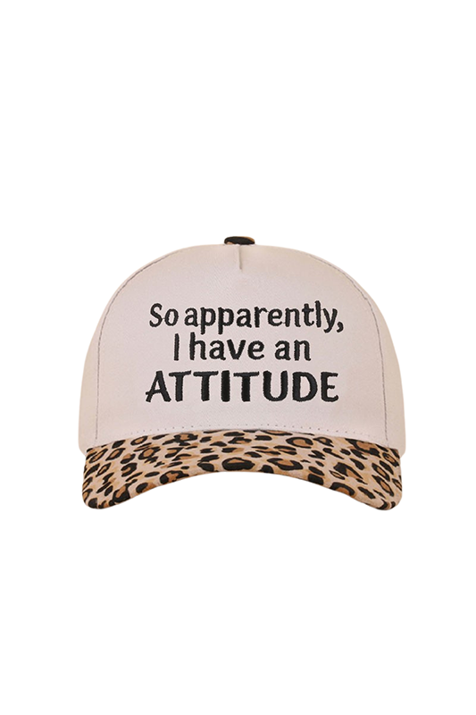 "So Apparently, I Have An Attitude" Ball Cap-Leopard-Cute-Trendy-Shop-Womens-Boutique-Clothing-Store