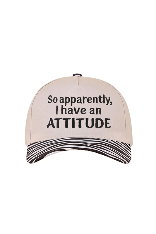 "So Apparently, I Have An Attitude" Ball Cap-Zebra-Cute-Trendy-Shop-Womens-Boutique-Clothing-Store