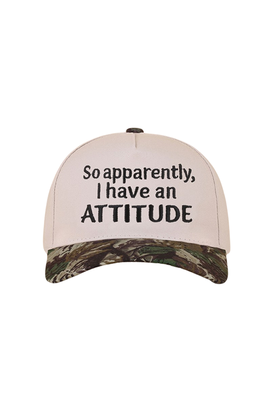 "So Apparently, I Have An Attitude" Ball Cap-Camo-Cute-Trendy-Shop-Womens-Boutique-Clothing-Store