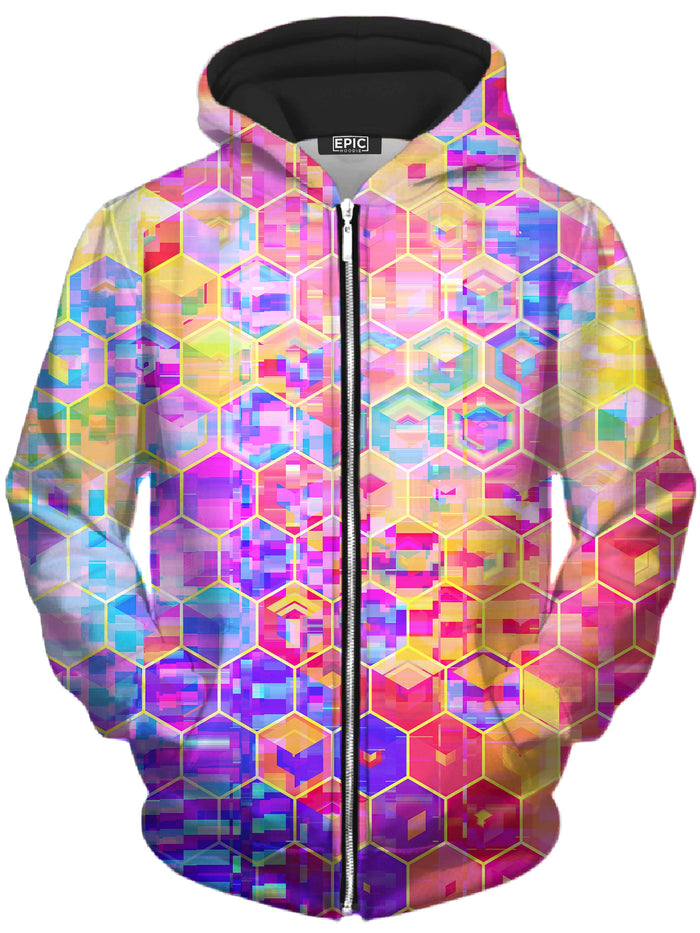 Spectral Cubes Unisex Zip-Up Hoodie Art Designs Works Epic Hoodie