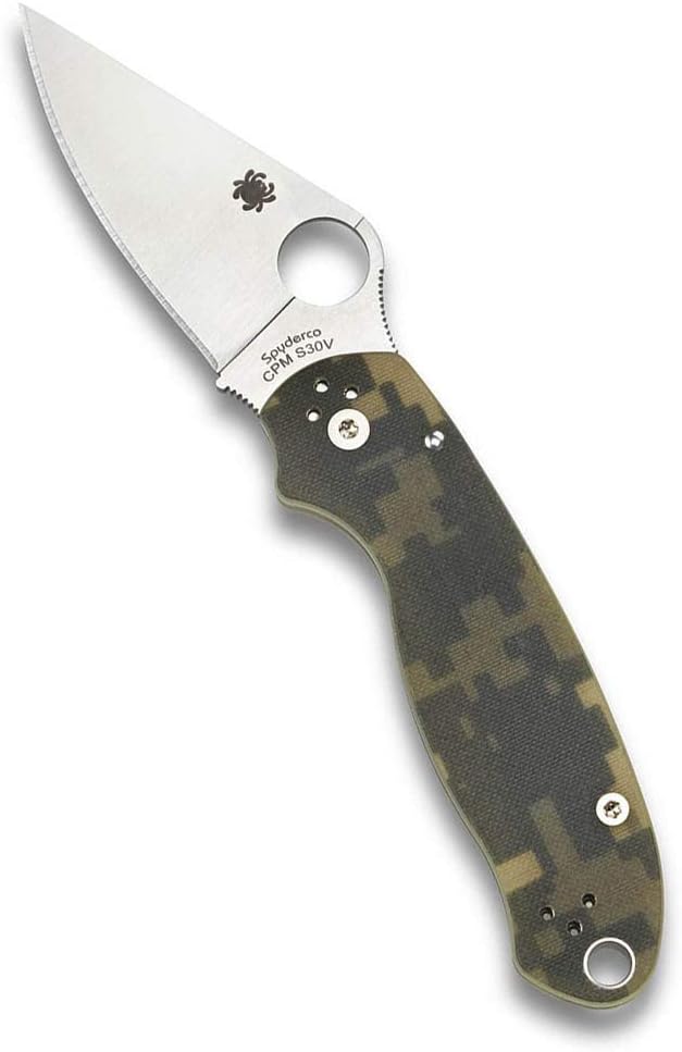 Spyderco Para 3 camo — closed view — Empire Outfitters