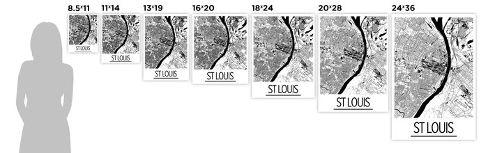 St Louis Map Poster - usa Map Print - Art Deco Series