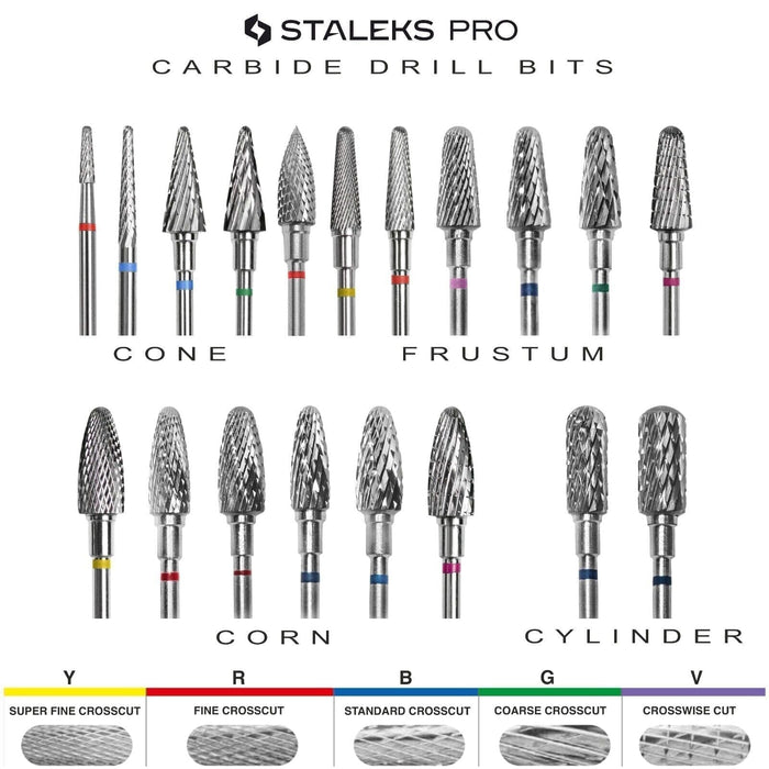 Staleks Carbide nail drill bit "cone" red, 6 mm Drill Bit Staleks