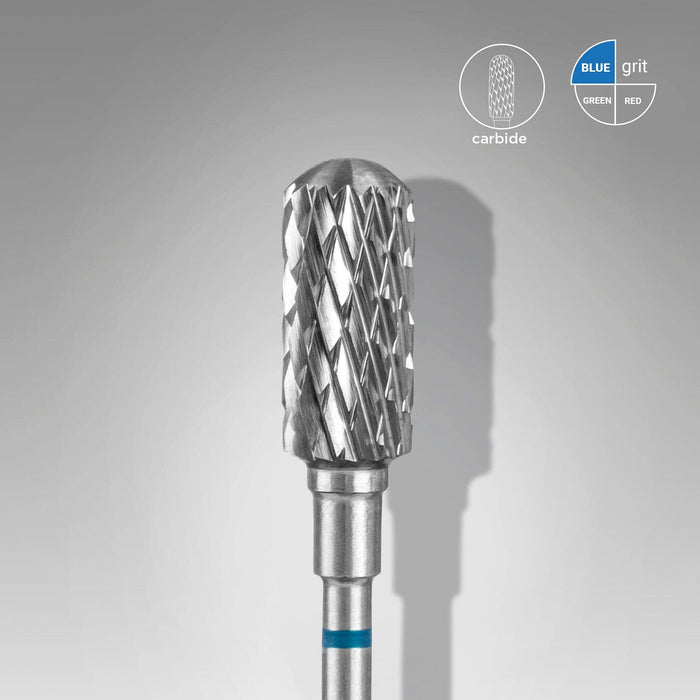 Staleks Carbide nail drill bit "safe rounded cylinder" blue, 6 mm Drill Bit Staleks