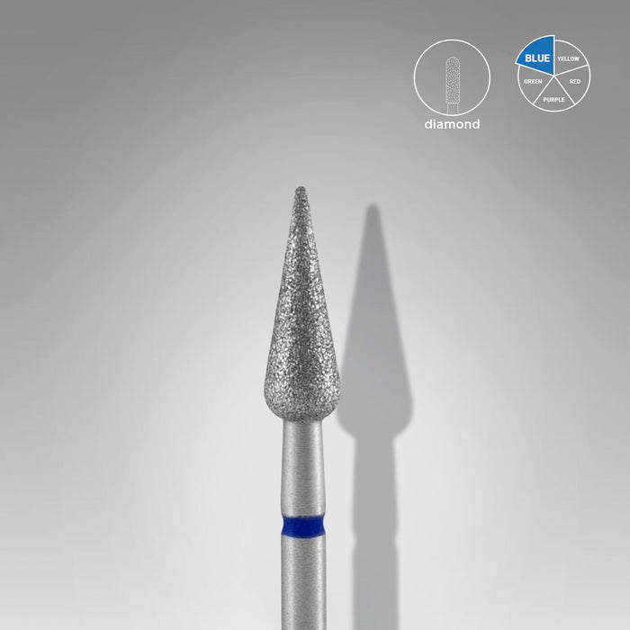 Staleks Diamond nail drill bit "pear" blue, 4 mm Drill Bit Staleks