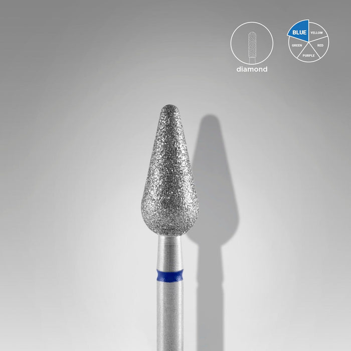 Staleks Diamond nail drill bit "pear" blue, 5 mm Drill Bit Staleks