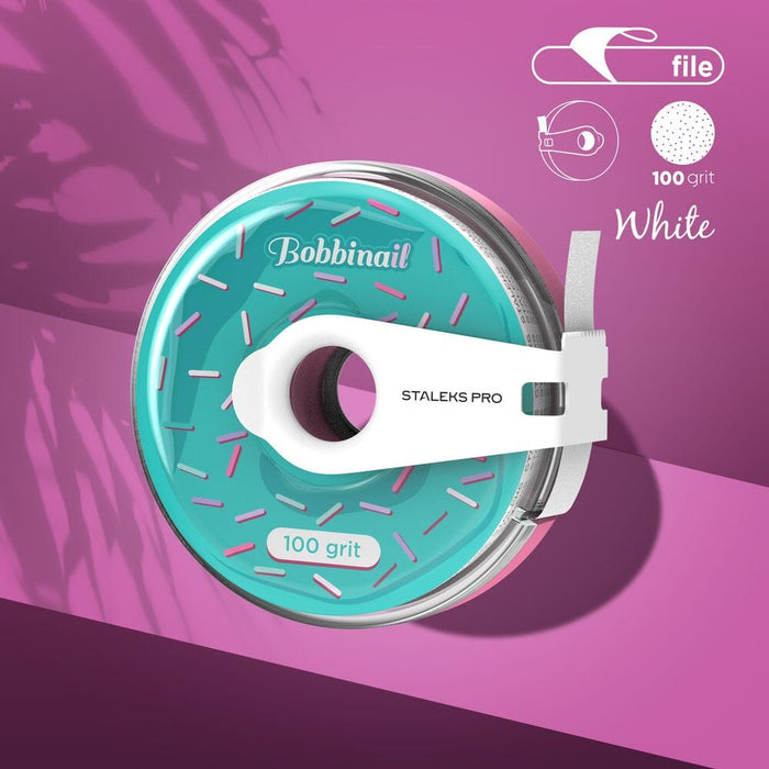 Staleks Disposable Adhesive white abrasive tape EXPERT 100 grit in a plastic case Nail file Staleks