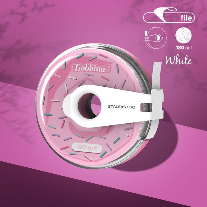 Staleks Disposable Adhesive white abrasive tape EXPERT 180 grit in a plastic case Nail file Staleks