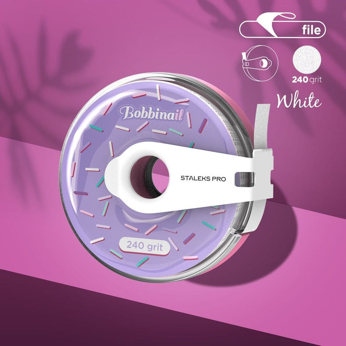 Staleks Disposable Adhesive white abrasive tape EXPERT 240 grit in a plastic case Nail file Staleks
