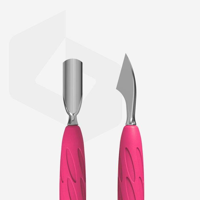Staleks Manicure pusher with silicone handle “Gummy” UNIQ 10 TYPE 3 (narrow rounded pusher + hatchet) Cuticle Pusher Staleks