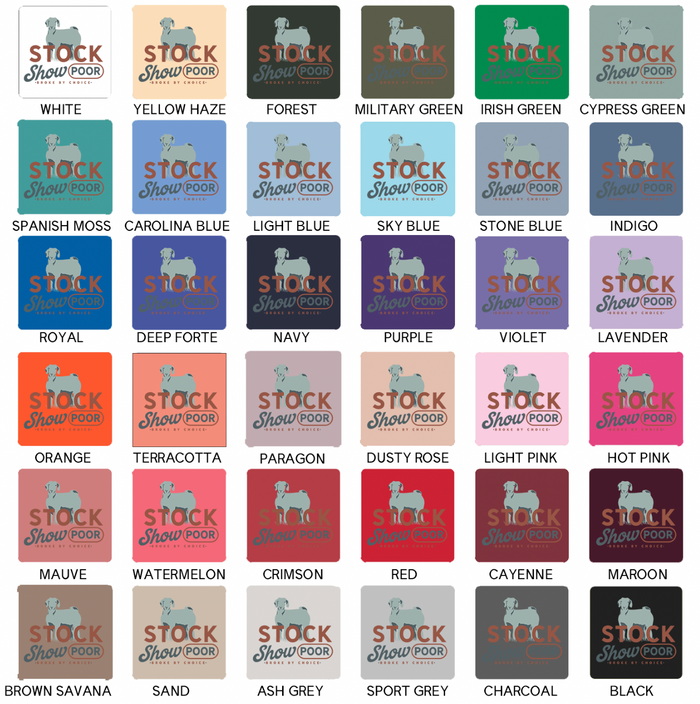 Stock Show Broke- CHOOSE YOUR ANIMAL– Crewneck