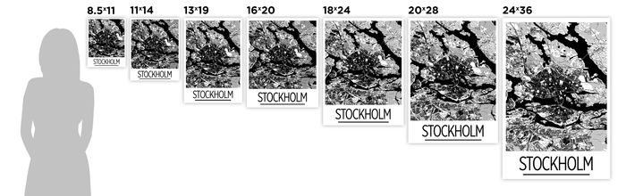 Stockholm Map Poster - sweden Map Print - Art Deco Series