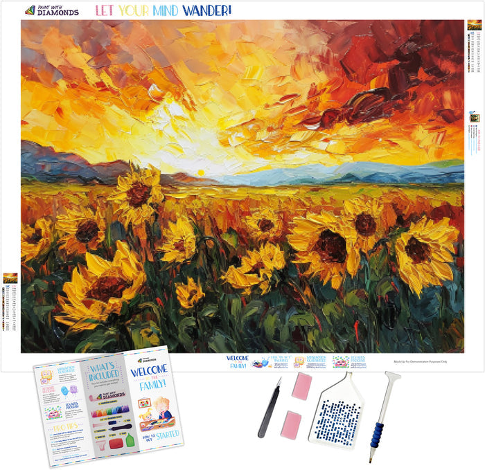 Sunflower Field at Sunset