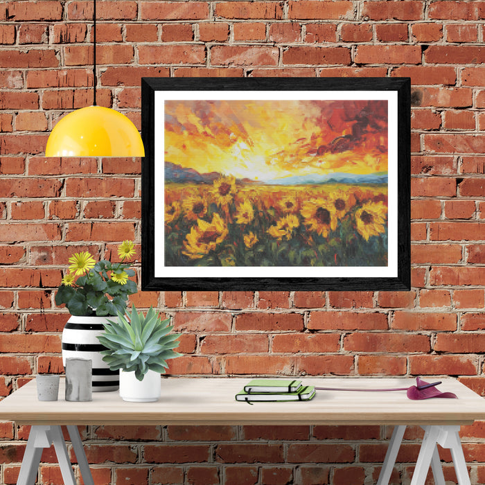 Sunflower Field at Sunset