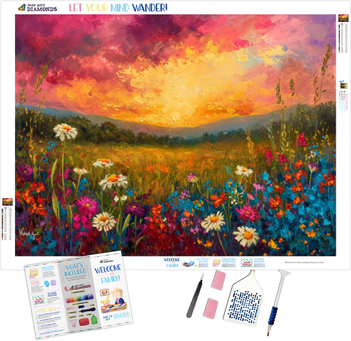 Sunset Meadow Vibrant Landscape