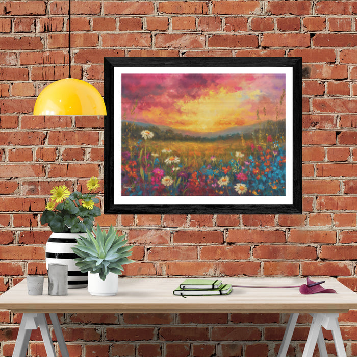 Sunset Meadow Vibrant Landscape