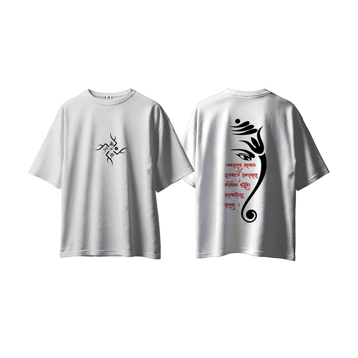 SXV  'Ganpati bapa’ Printed Cool Aesthetic Oversized Baggy T-shirt
