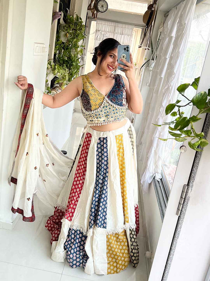 SXV khadi cotton kodi embroidered chaniya choli for navratri (limited edition)