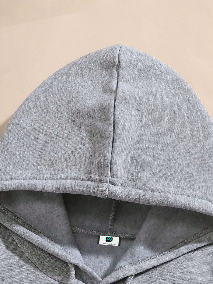 SXV RODEO Men's Casual Letter Print Hoodie With Pocket - Comfortable