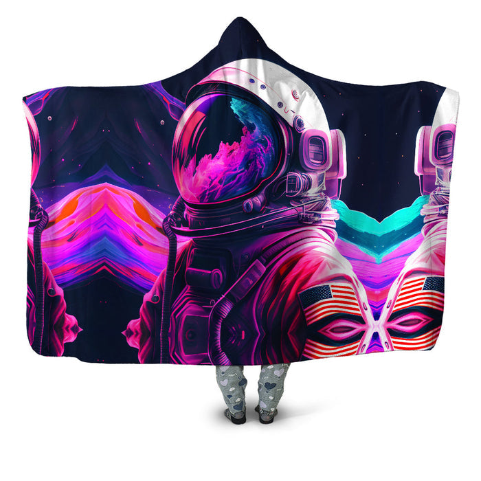 Synthwave Astronaut Hooded Blanket iEDM Epic Hoodie