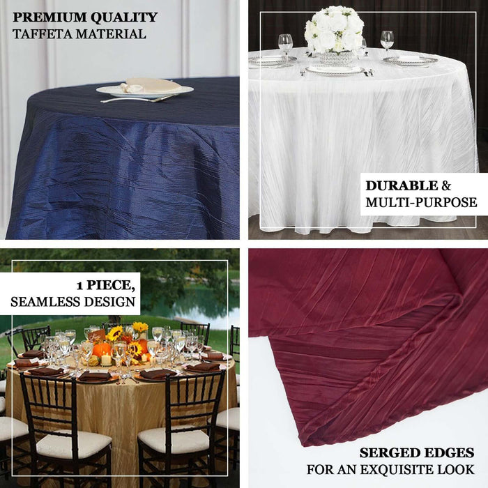 Premium quality taffeta tablecloths in various colors for elegant dining.