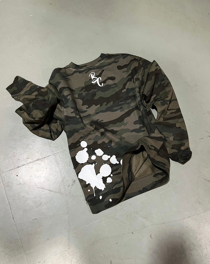 "Tampered Evidence" Camo Crew Neck