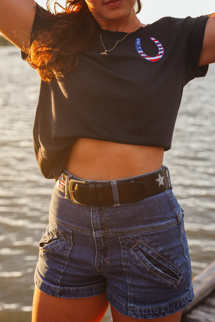 The Barn Dallas Lucky American T-Shirt - Equiluxe Tack