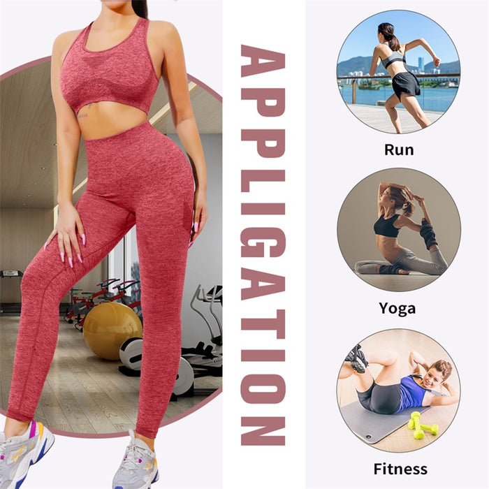 Tight Trouser Pant Workout Gym Scrunch Butt Lift Fitness Yoga Leggings Set